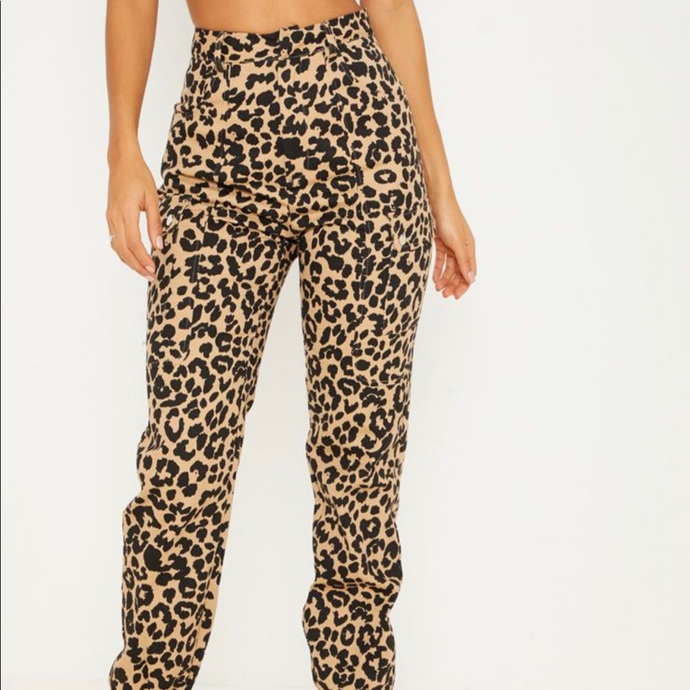 Leopard cargo pants